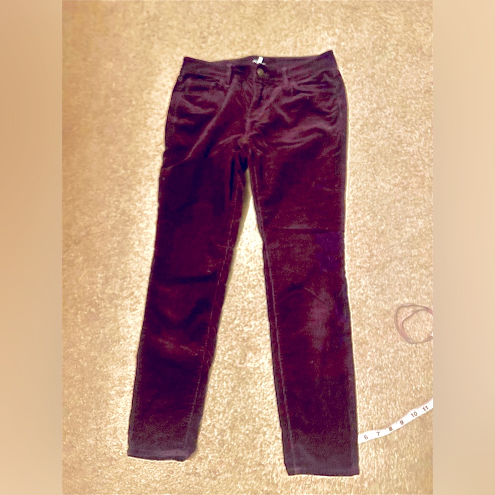 LOFT Maroon corduroy curvy skinny ankle pants sz4P